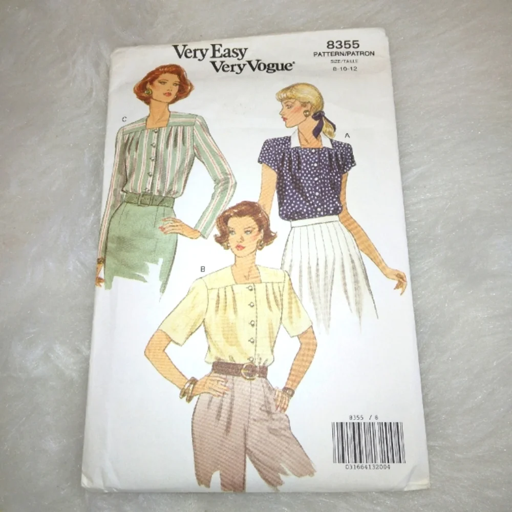 VOGUE 8355 Sz 8-12 Very Easy Vogue blouse